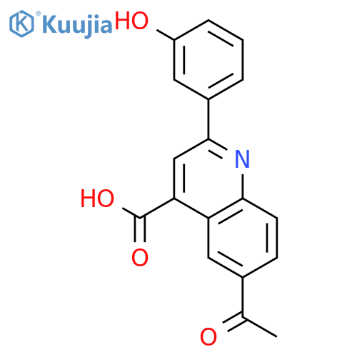 4-Quinolinecarboxylic acid, 6-acetyl-2-(3-hydroxyphenyl)- structure