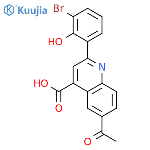 4-Quinolinecarboxylic acid, 6-acetyl-2-(3-bromo-2-hydroxyphenyl)- structure