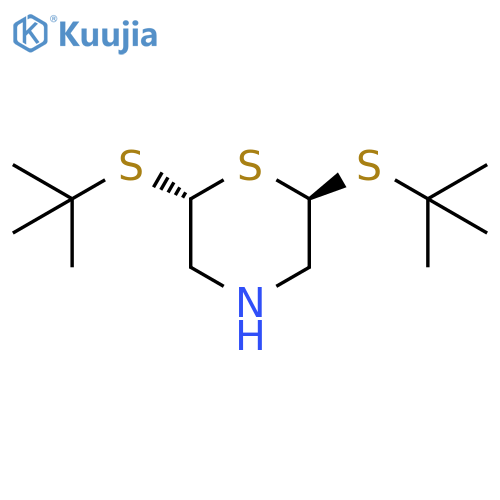 Thiomorpholine, 2,6-bis[(1,1-dimethylethyl)thio]-, trans- structure