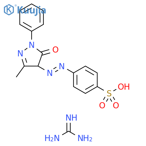 Benzenesulfonic acid, 4-[(4,5-dihydro-3-methyl-5-oxo-1-phenyl-1H-pyrazol-4-yl)azo]-, compd. with N,N'-di(phenyl, o-tolyl and xylyl)guanidine (1:1) structure
