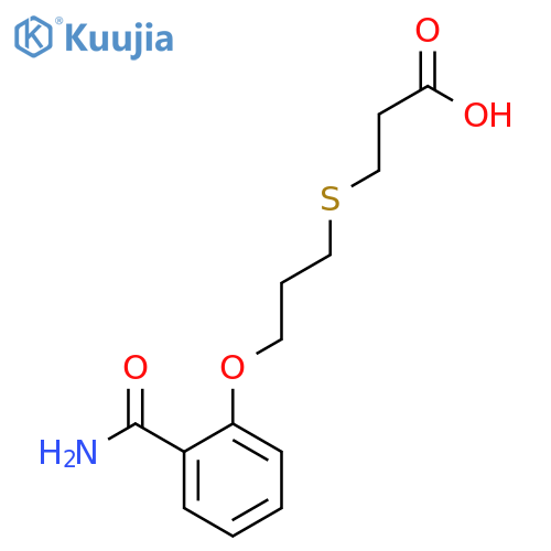 Propanoic acid, 3-[[3-[2-(aminocarbonyl)phenoxy]propyl]thio]- structure