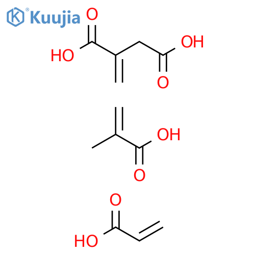 Butanedioic acid, 2-methylene-, polymer with 2-methyl-2-propenoic acid and 2-propenoic acid structure