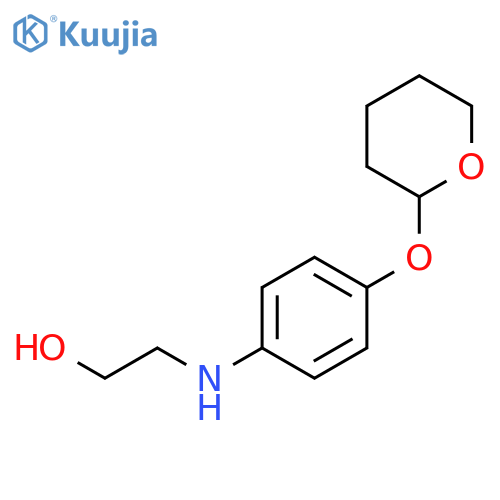 Ethanol, 2-[[4-[(tetrahydro-2H-pyran-2-yl)oxy]phenyl]amino]- structure