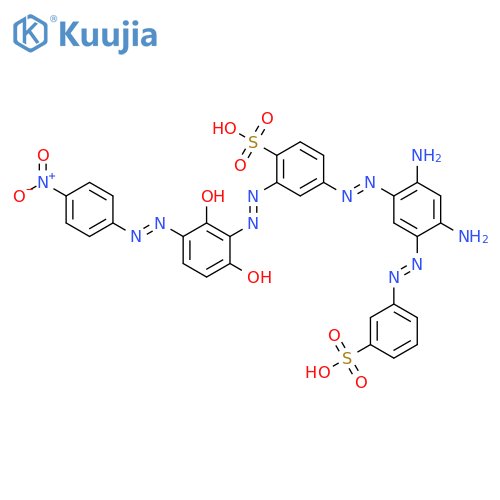 4-[[2,4-diamino-5-[(3-sulphophenyl)azo]phenyl]azo]-2-[[2,6-dihydroxy-3-[(4-nitrophenyl)azo]phenyl]azo]benzenesulphonic acid structure