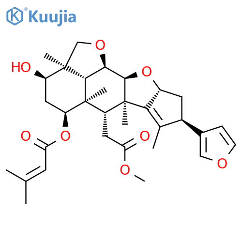 2H,3H-Cyclopenta[d']naphtho[1,8-bc:2,3-b']difuran-6-acetic acid,8-(3-furanyl)-2a,4,5,5a,6,6a,8,9,9a,10a,10b,10c-dodecahydro-3-hydroxy-2a,5a,6a,7-tetramethyl-5-[(3-methyl-1-oxo-2-butenyl)oxy]-, methylester, (2aR,3R,5S,5aR,6R,6aR,8R,9aR,10aS,10bR,10cR)- structure
