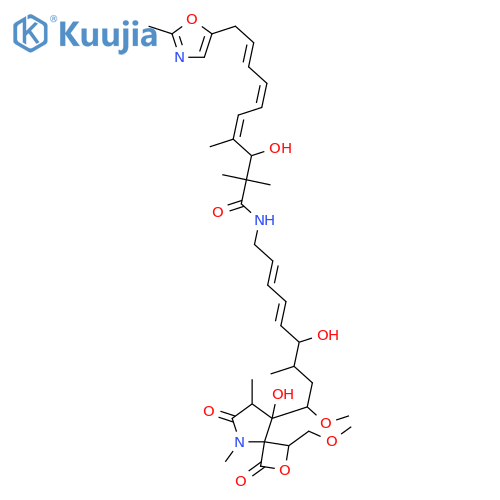 4,6,8-Decatrienamide,3-hydroxy-N-[6-hydroxy-9-[8-hydroxy-1-(methoxymethyl)-5,7-dimethyl-3,6-dioxo-2-oxa-5-azaspiro[3.4]oct-8-yl]-9-methoxy-7-methyl-2,4-nonadienyl]-2,2,4-trimethyl-10-(2-methyl-5-oxazolyl)-(9CI) structure