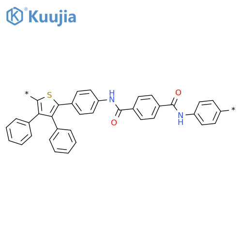 Poly[(3,4-diphenyl-2,5-thiophenediyl)-1,4-phenyleneiminocarbonyl-1,4-phenylenecarbonylimino-1,4-phenylene] structure