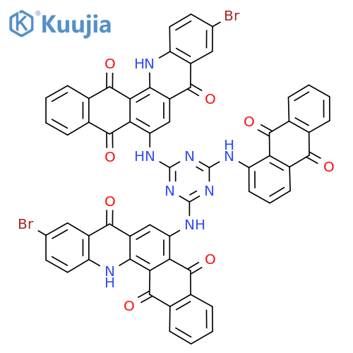 10-Bromo-6-[[4-[(10-bromo-5,8,14-trioxo-13H-naphtho[2,3-c]acridin-6-yl)amino]-6-[(9,10-dioxoanthracen-1-yl)amino]-1,3,5-triazin-2-yl]amino]-13H-naphtho[2,3-c]acridine-5,8,14-trione structure