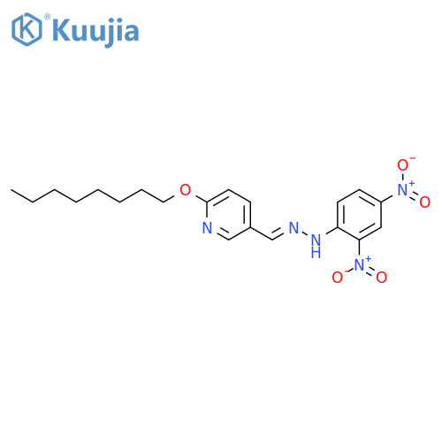3-Pyridinecarboxaldehyde, 6-(octyloxy)-, (2,4-dinitrophenyl)hydrazone structure