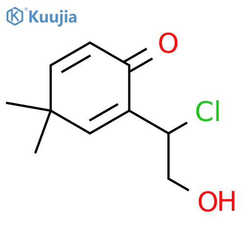 2-(1-chloro-2-hydroxyethyl)-4,4-dimethylcyclohexa-2,5-dienone structure