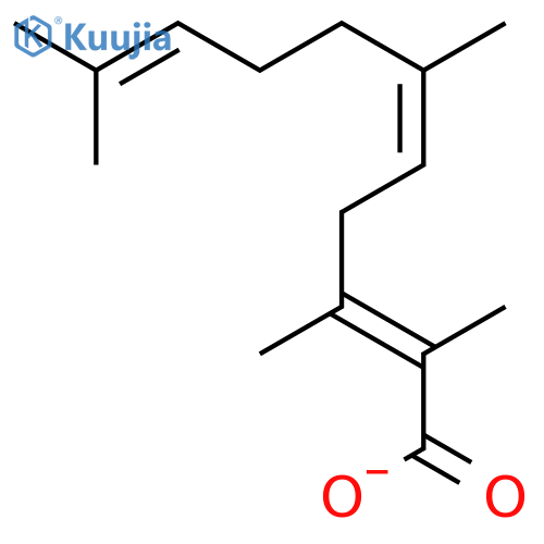 3,7-dimethyl-2,6-octadienyl-2-methylcrotonate structure