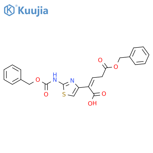 2-Pentenedioic acid,2-[2-[[(phenylmethoxy)carbonyl]amino]-4-thiazolyl]-, 5-(phenylmethyl)ester, (Z)- structure