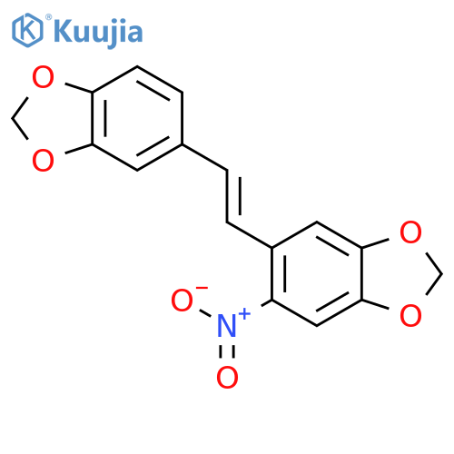 1,3-Benzodioxole, 5-[2-(1,3-benzodioxol-5-yl)ethenyl]-6-nitro- structure
