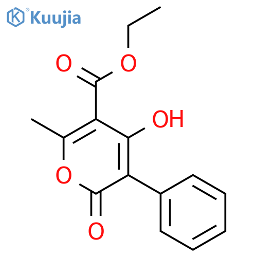 2H-Pyran-5-carboxylic acid, 4-hydroxy-6-methyl-2-oxo-3-phenyl-, ethyl ester structure