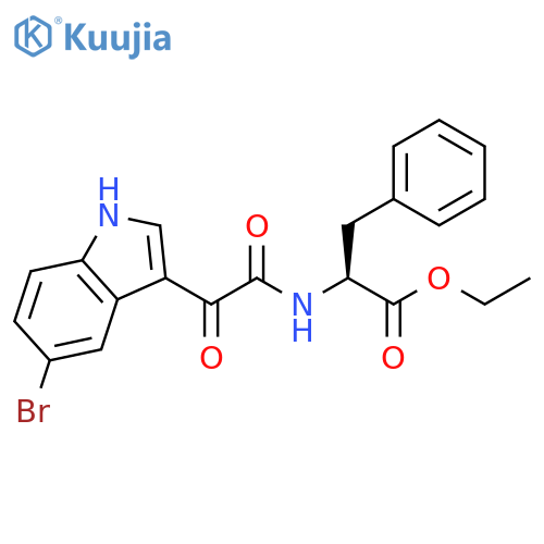 DL-Phenylalanine, N-[(5-bromo-1H-indol-3-yl)oxoacetyl]-, ethyl ester structure