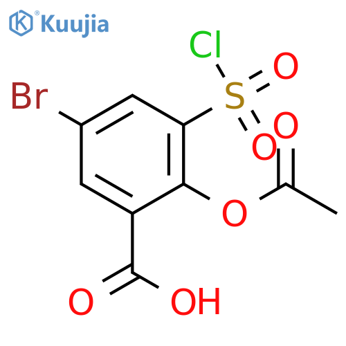 Benzoic acid, 2-(acetyloxy)-5-bromo-3-(chlorosulfonyl)- structure