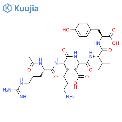 N2-acetyl-L-arginyl-L-lysyl-L-alpha-aspartyl-L-valyl-L-tyrosine structure