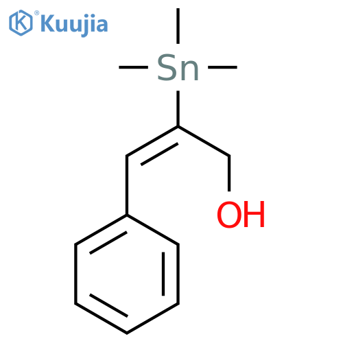 2-Propen-1-ol, 3-phenyl-2-(trimethylstannyl)-, (E)- structure