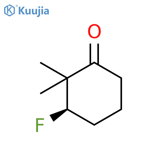 Cyclohexanone, 3-fluoro-2,2-dimethyl-, (R)- structure