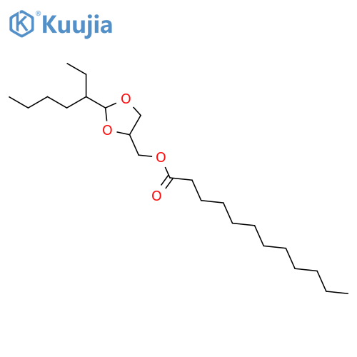 [2-(1-ethylpentyl)-1,3-dioxolan-4-yl]methyl laurate structure