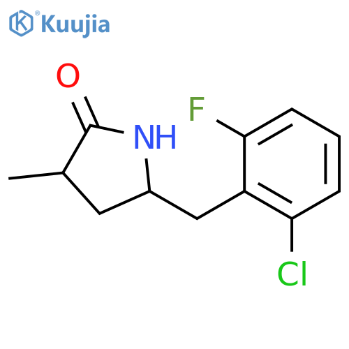 5-(2-chloro-6-fluorobenzyl)-3-methylpyrrolidin-2-one structure