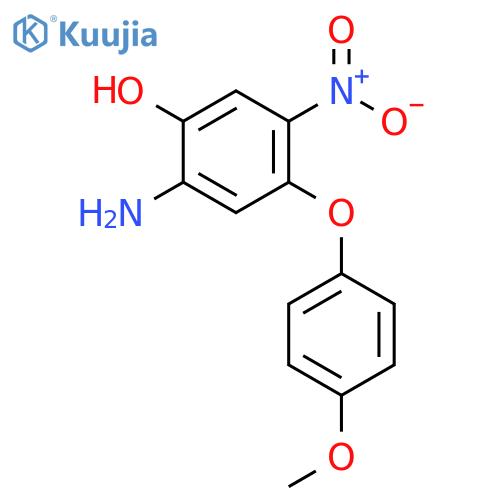 Phenol, 2-amino-4-(4-methoxyphenoxy)-5-nitro- structure