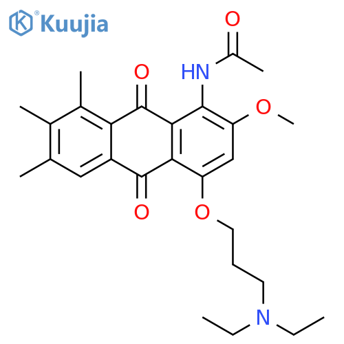 N-{4-[3-(diethylamino)propoxy]-2-methoxy-6,7,8-trimethyl-9,10-dioxo-9,10-dihydroanthracen-1-yl}acetamide structure