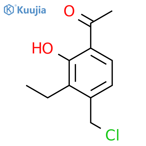 1-4-(chloromethyl)-3-ethyl-2-hydroxyphenylethan-1-one structure
