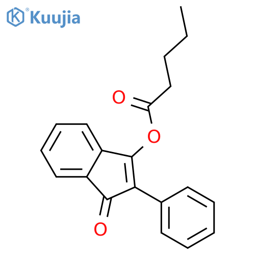 Pentanoic acid, 1-oxo-2-phenyl-1H-inden-3-yl ester structure