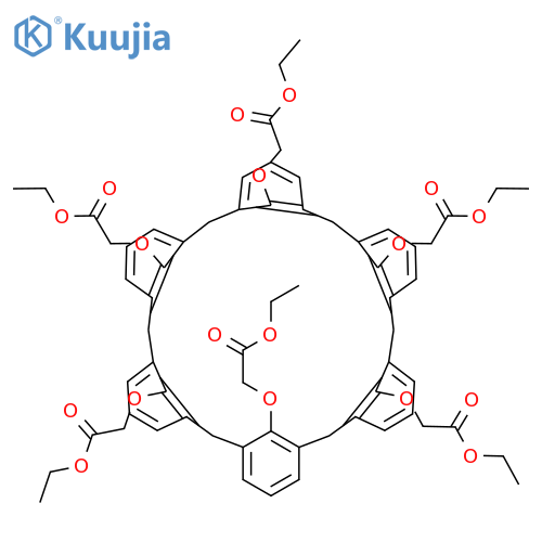 Acetic acid,2,2',2'',2''',2'''',2'''''-[heptacyclo[31.3.1.13,7.19,13.115,19.121,25.127,31]dotetraconta-1(37),3,5,7(42),9,11,13(41),15,17,19(40),21,23,25(39),27,29,31(38),33,35-octadecaene-37,38,39,40,41,42-hexaylhexakis(oxy)]hexakis-,1,1',1'',1''',1'''',1'''''-hexaethyl ester structure