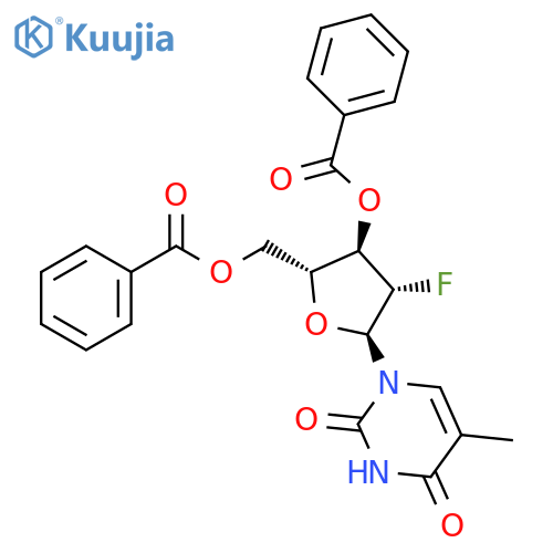 2,4(1H,3H)-Pyrimidinedione, 1-(3,5-di-O-benzoyl-2-deoxy-2-fluoro-α-D-arabinofuranosyl)-5-methyl- structure