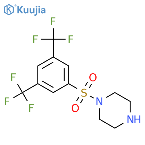 1-{[3,5-bis(trifluoromethyl)phenyl]sulfonyl}piperazine structure