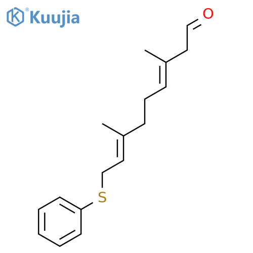 3,7-Nonadienal, 3,7-dimethyl-9-(phenylthio)-, (E,E)- structure