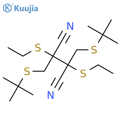Butanedinitrile, 2,3-bis[[(1,1-dimethylethyl)thio]methyl]-2,3-bis(ethylthio)- structure