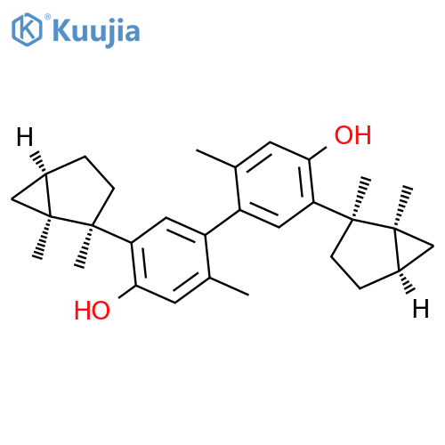 [1,1'-Biphenyl]-4,4'-diol, 5,5'-bis[(1S,2R,5R)-1,2-dimethylbicyclo[3.1.0]hex-2-yl]-2,2'-dimethyl- structure