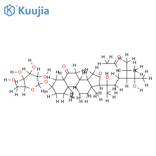 3beta-O-beta-D-glucopyranosyl-5alpha-stigmastane-20xi,25,28xi-triol-6,16-dione-28-acetate structure