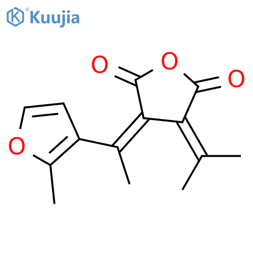 2,5-Furandione,dihydro-3-(1-methylethylidene)-4-[1-(2-methyl-3-furanyl)ethylidene]- structure