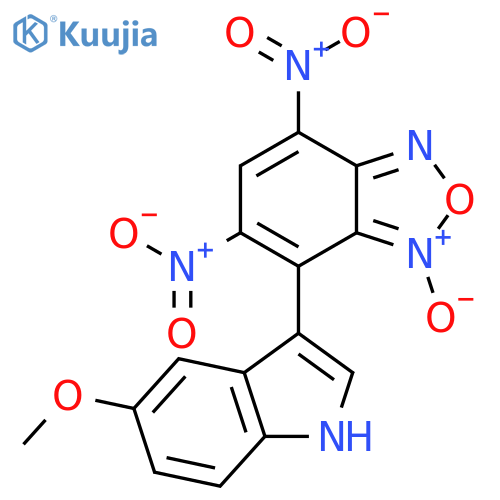 2,1,3-Benzoxadiazole, 4-(5-methoxy-1H-indol-3-yl)-5,7-dinitro-, 3-oxide structure