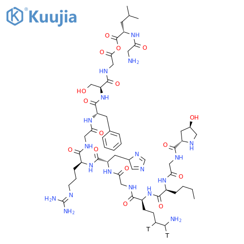 Glycine,glycyl-L-leucyl-trans-4-hydroxy-L-prolylglycyl-L-norleucyl-L-lysyl-5,6-t2-glycyl-L-histidyl-L-arginylglycyl-L-phenylalanyl-L-seryl-(9CI) structure