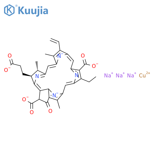 Chlorophyllins, coppercomplexes, sodium salts structure