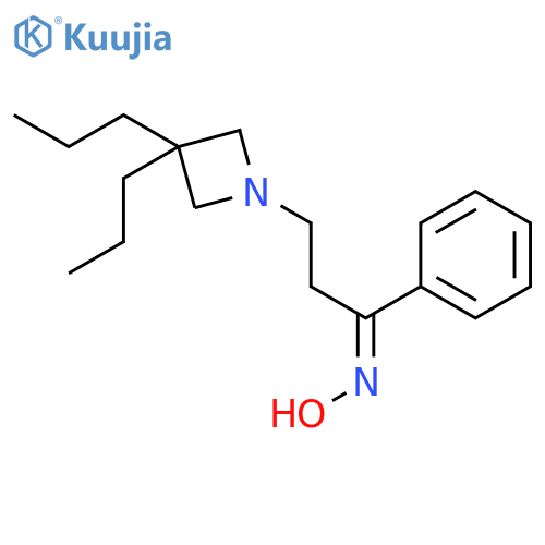 1-Propanone, 3-(3,3-dipropyl-1-azetidinyl)-1-phenyl-, oxime structure