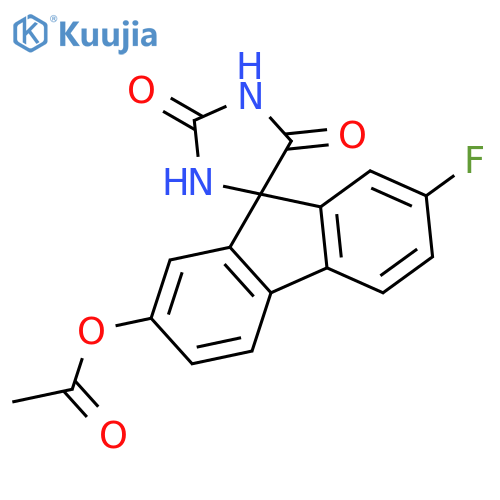 Spiro[9H-fluorene-9,4'-imidazolidine]-2',5'-dione, 2-(acetyloxy)-7-fluoro- structure