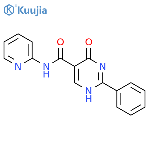 5-Pyrimidinecarboxamide, 1,4-dihydro-4-oxo-2-phenyl-N-2-pyridinyl- structure