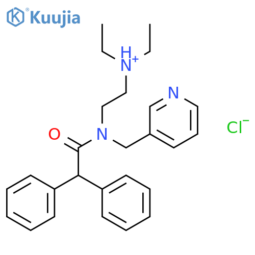 2-[(diphenylacetyl)(pyridin-3-ylmethyl)amino]-N,N-diethylethanaminium chloride structure