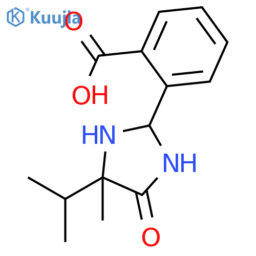 Benzoic acid, 2-[4-methyl-4-(1-methylethyl)-5-oxo-2-imidazolidinyl]- structure