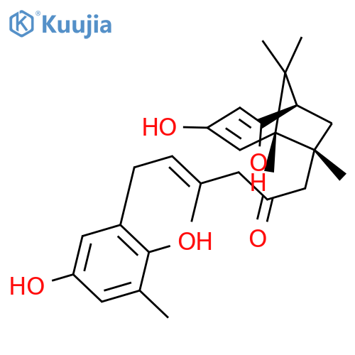4-Hexen-2-one,6-(2,5-dihydroxy-3-methylphenyl)-1-[(1R,6S,7R)-2,4-dihydroxy-6,7,9,9-tetramethylbicyclo[4.2.1]nona-2,4-dien-7-yl]-4-methyl-,(4E)- structure