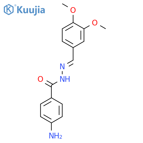 Benzoic acid, 4-amino-, [(3,4-dimethoxyphenyl)methylene]hydrazide structure