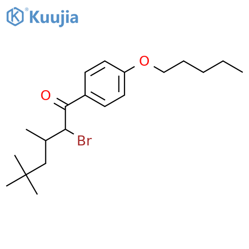 1-Hexanone, 2-bromo-3,5,5-trimethyl-1-[4-(pentyloxy)phenyl]- structure