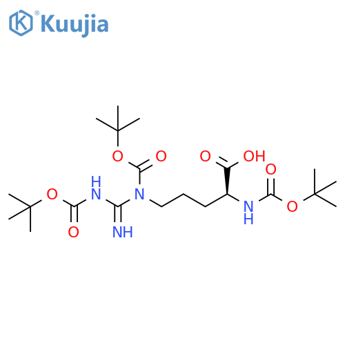 (S)-5-(1,3-Bis(tert-butoxycarbonyl)guanidino)-2-((tert-butoxycarbonyl)amino)pentanoic acid structure
