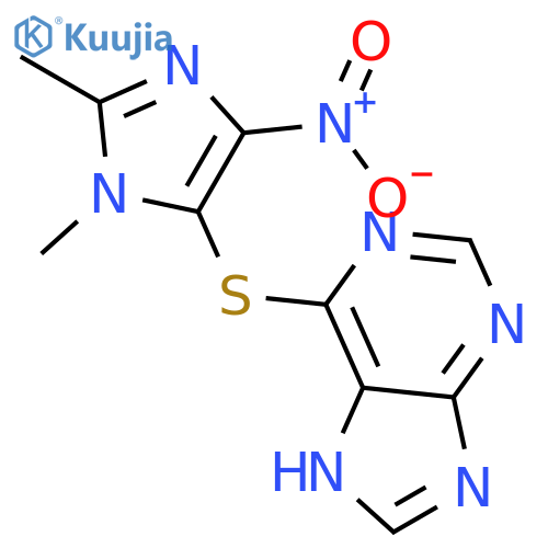 6-[(1,2-dimethyl-4-nitro-1H-imidazol-5-yl)sulfanyl]-7H-purine structure